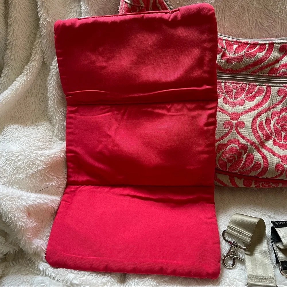 Petunia Pickle Bottom Touring Tote Red/Camel Blend Diaper Bag.